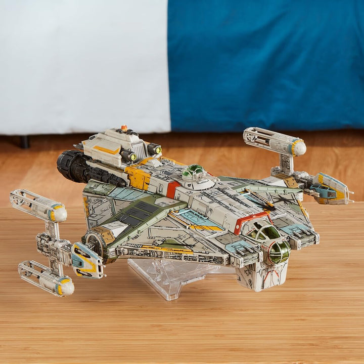 Star Wars™ Micro Galaxy Squadron Ghost (Secret Mission) - 15-Inch Vehicle with Three Additional Vehicles plus Ten Micro Figures Accessories