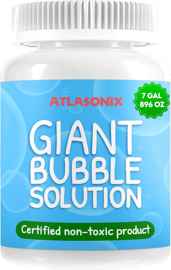Bubbles for Kids - Giant Bubble Solution, Bubble Wands, Bubbles Powder Mix Makes 896 OZ (7 Gallons) - the Original Mix Kid Safe and Long Lasting Outdoor Toys Fun
