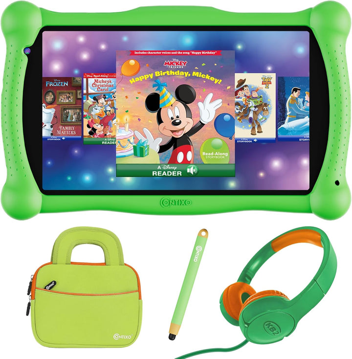 7" Disney Kids Learning Tablet Bundle - Headphones, Stylus & Bag, Pre-Installed Disney Storybook (Value $200) & Teacher-Approved Apps, Parental Controls, Ideal for Education - Pink