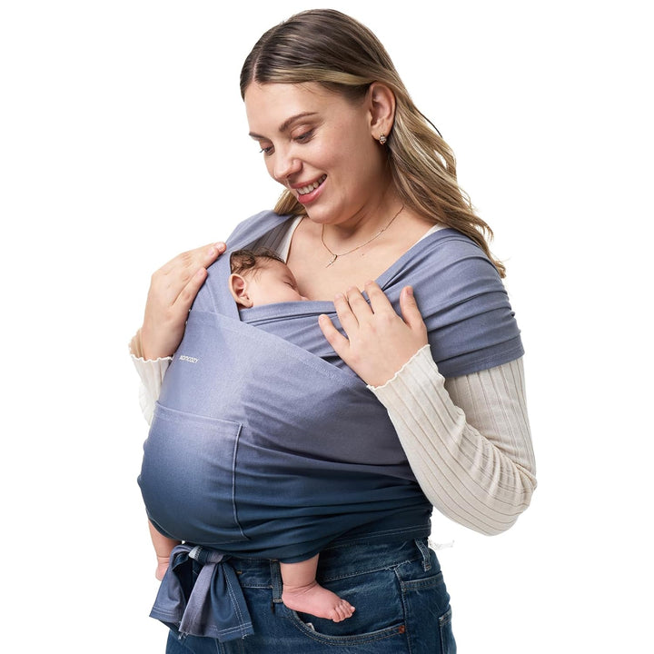Baby Wrap Carrier, Easy to Wear Infant Carrier Slings, Lightweight Hands Free Baby Sling, Adjustable Baby Carriers for Newborn to Toddler 8-35 Lbs, Black