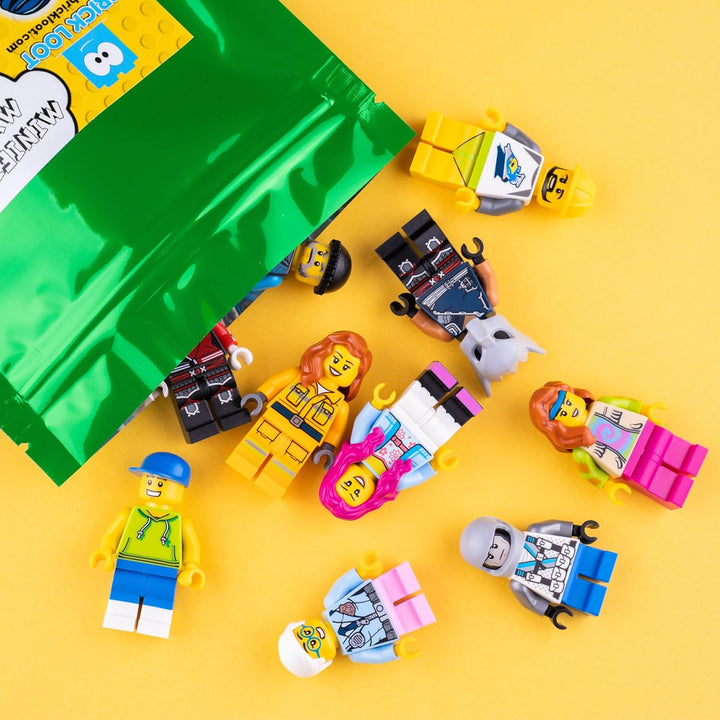 10 NEW  MINIFIG PEOPLE LOT Random Grab Bag of Minifigure Guys City Town Set by USA