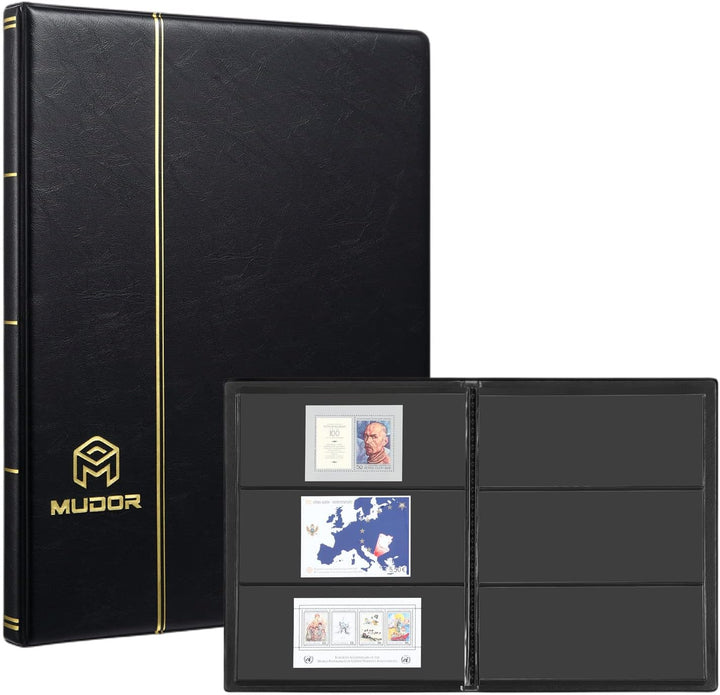 Stamp Collecting Album, 7 Rows Pockets Stamp Book for Collectors, 10 Sheets Stamp Stockbook