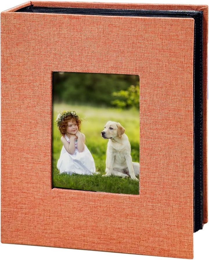 Photo Album 4X6 100 Pockets, Linen Cover Top Loader Vertical, Slip-In Picture Grey Pockets Albums for Wedding, Family, Anniversary, Baby, Vacation