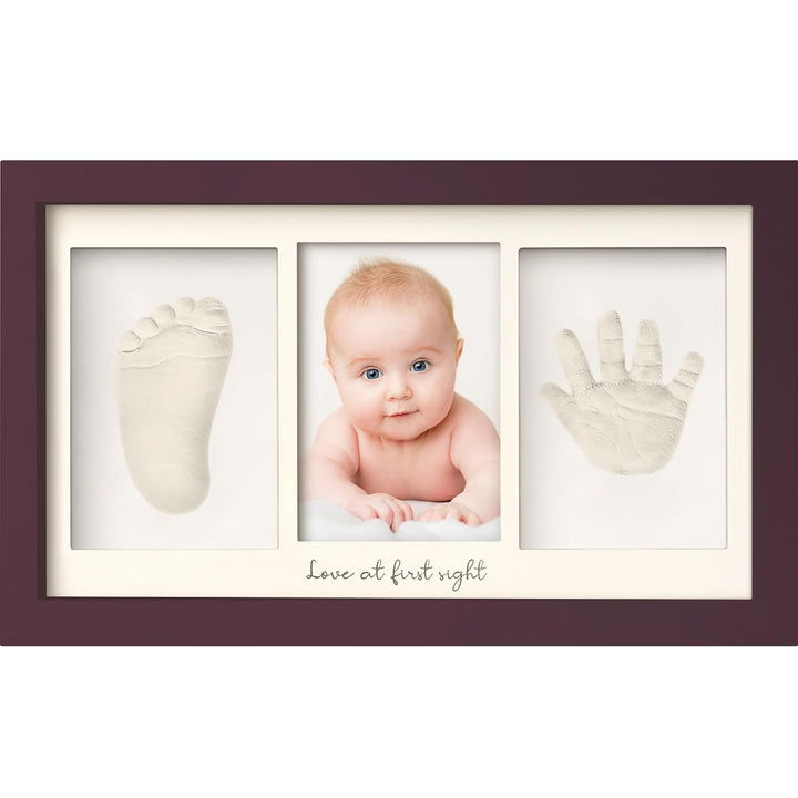 Baby Hand and Footprint Kit - Clay Handprint Keepsake Frame, Newborn Nursery Picture Frame, Personalized New Mom Gifts for Baby Shower & Registry (Alpine White)