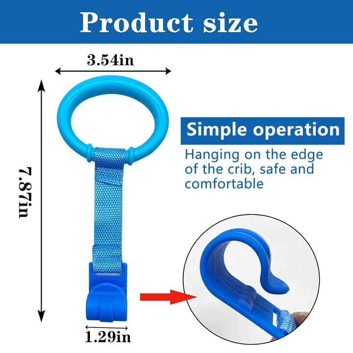 4 Pcs Baby Playpen Pull up Rings- Baby Crib Pull up Rings- Baby Walking Exercises Assistant Rings- Baby Bed Stand up Rings Baby Cot Hanging Rings for Infant Baby Toddler