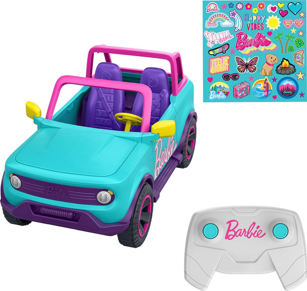 Hot Wheels RC SUV, Remote-Control Pink Vehicle That Fits 2 Fashion Dolls & Accessories, Includes Kid-Applied Stickers for Customization