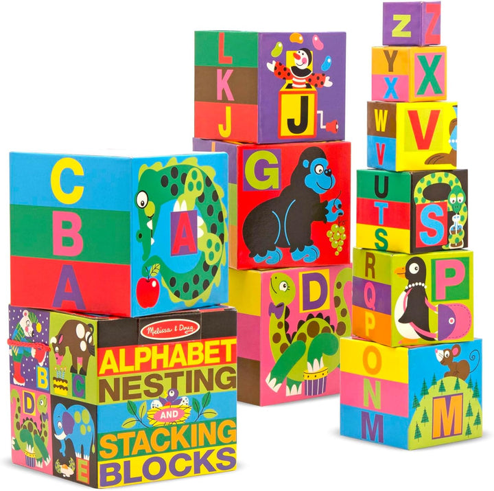 Deluxe 10-Piece Alphabet Nesting and Stacking Blocks - FSC Certified