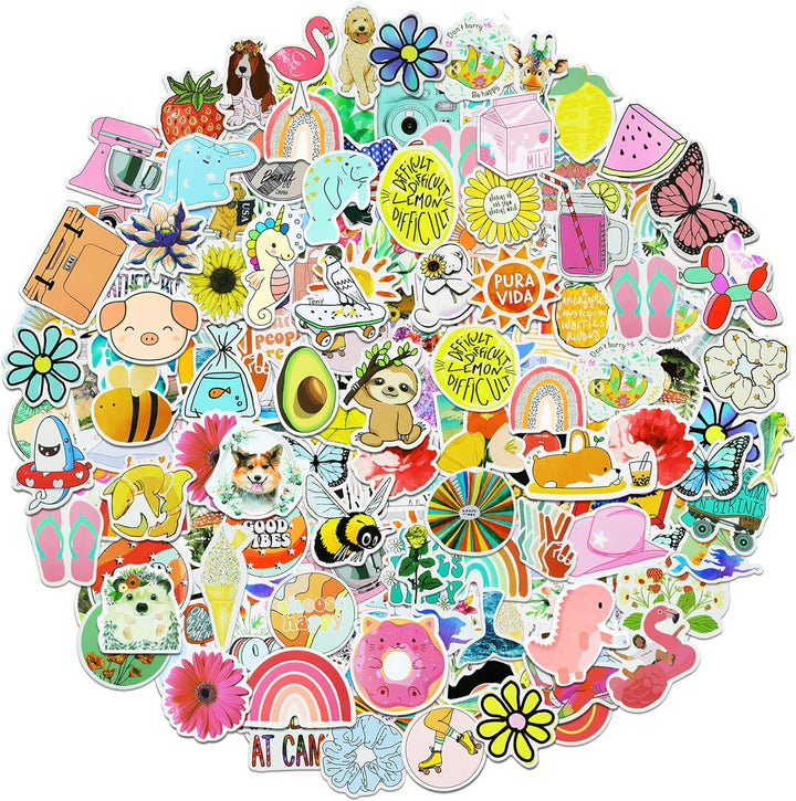200Pcs Water Bottle Stickers for Kids, Cute Stickers for Water Bottles, Vinyl Waterproof Aesthetic Laptop Sticker Pack Classroom Prizes Skateboard for Kids Teens Girls Students
