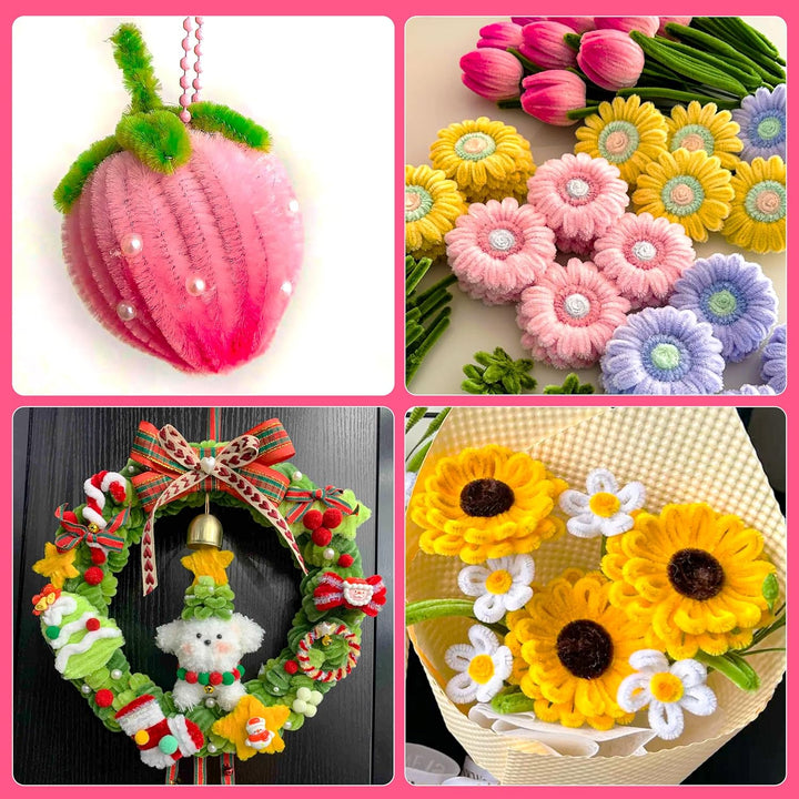 200Pcs Multicolor Pipe Cleaners, 20 Colors Chenille Stems for DIY Crafts & Art Projects, Includes Beginner'S Manual (12Inch X 6Mm)