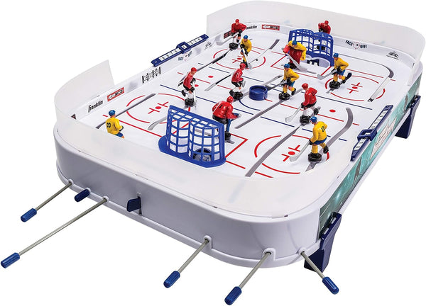 Table Top Rod Hockey Game Set - Perfect Hockey Toy + Gameroom Game for Kids + Family - Mini Tabletop Rod Hockey Board + Pucks Included