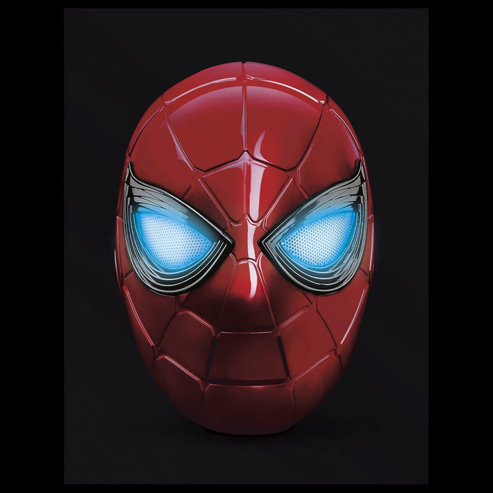 Marvel Legends Series Iron Spider Electronic Helmet with Glowing Eyes, 6 Light Settings and Adjustable Fit , Red
