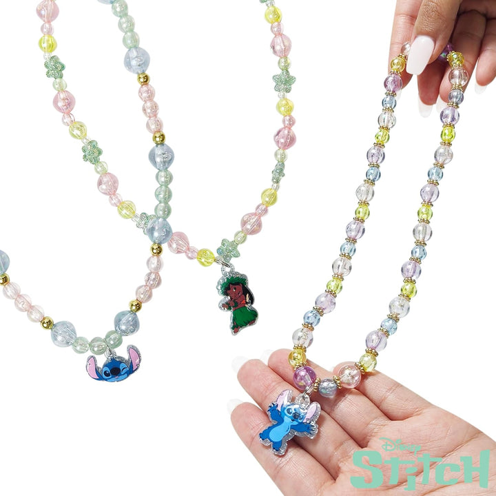 Lilo & Stitch Girls Jewelry Set - Dress up 9 Piece Toy Jewelry Box Set with Bead Necklace, Bracelet and Ring - Play Accessories - Ages 3+