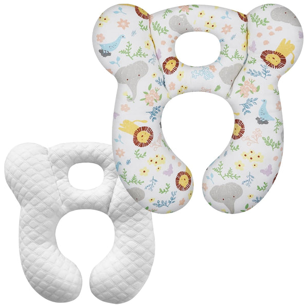 Baby Travel Pillow, Upgrade U-Shape Infant Pillow for Car Seat Pushchair and Stroller, Soft Comfortable Sleep Cushion for Kids Newborn and Toddler -Lion White