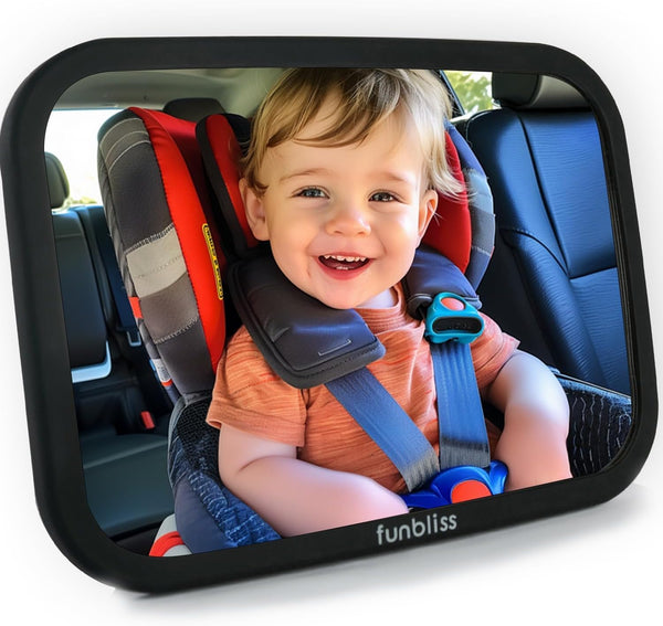 Baby Car Mirror for Rear Facing Seat,360° Rotation, Safety Certified Shatterproof Acrylic Glass, Clear Wide View,Infant Mirror for Car Seat Rear Facing