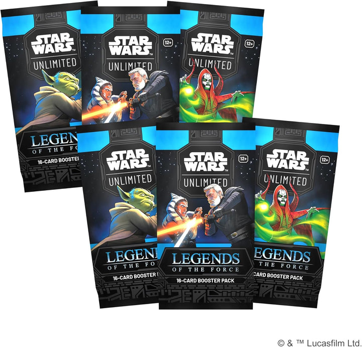 Star Wars: Unlimited TCG Legends of the Force PRERELEASE Box - Includes 6 Booster Packs & Exclusive Promo Cards, Ages 12+, 2+ Players, 20 Minute Playtime, Made