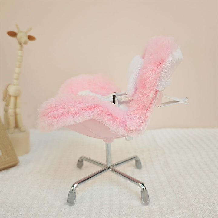 Doll Car Seat for Labubu 17Cm with Air Vent Clip and Desktop Stand, Cute and Functional Car Ornament for Blind Box Doll Fans, Collectors (Pink)