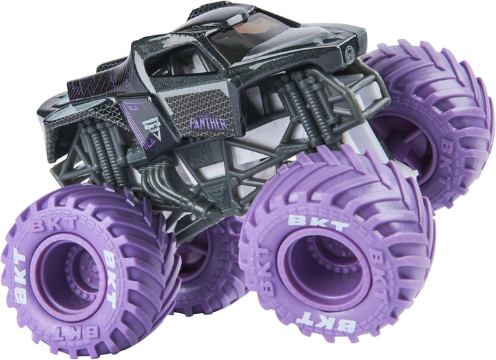 , Marvel Official Spider-Man Vs. Black Panther Die-Cast Monster Trucks, 1:64 Scale, Kids Toys for Boys and Girls Ages 3 and Up