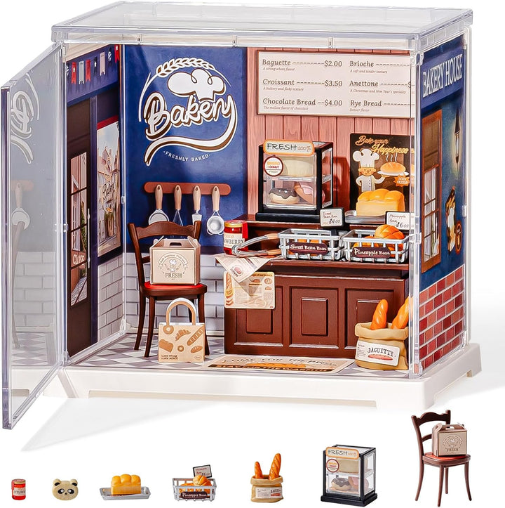 Mini Super Creator Series, DIY Miniature Memory Book Store Dollhouse House Kit, Bulid Scenary for Action Collectible Figures,Creative Gifts for Women Kid Adults