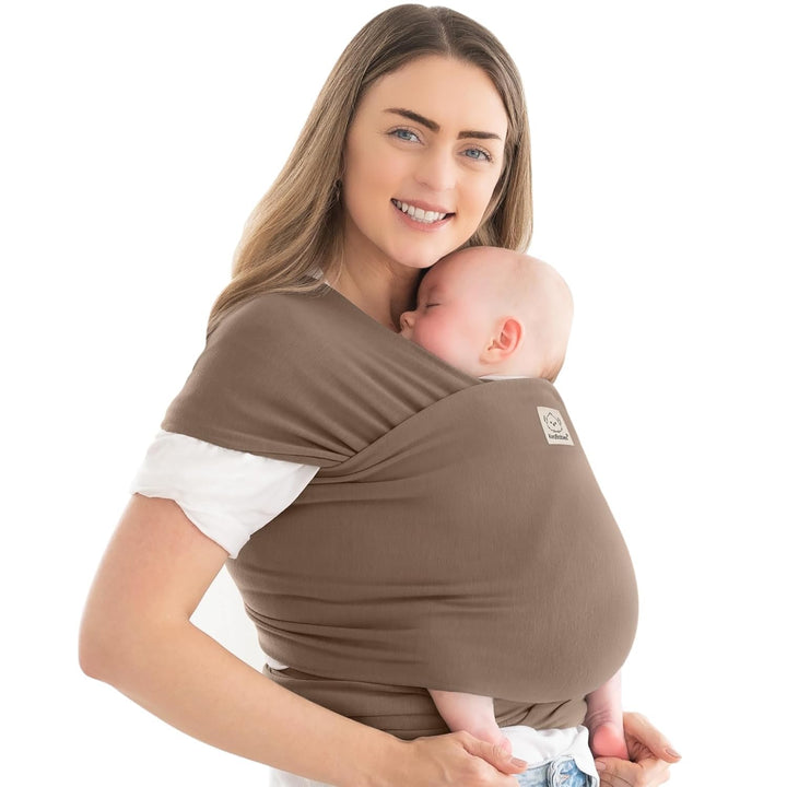 Baby Wrap Carrier - All in 1 Original Baby Carrier Newborn to Toddler Sling, Easy to Wear, Hands Free Bonding, Lightweight, Breathable Infant Wraps (Trendy Black)