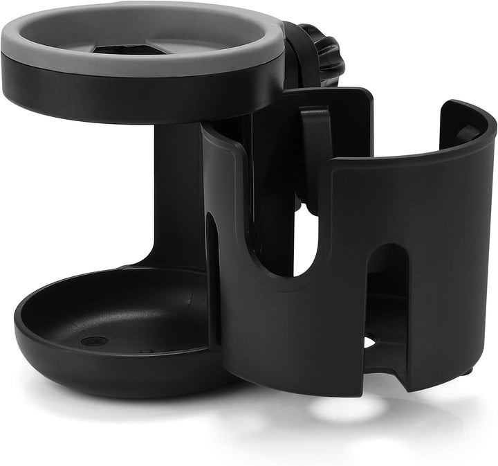 Universal Cup Holder, Stroller Cup Holder, 360° Rotatable Large Caliber Designed Bottle Holder for Stroller, Bike, Wheelchair, Walker, Scooter, Black