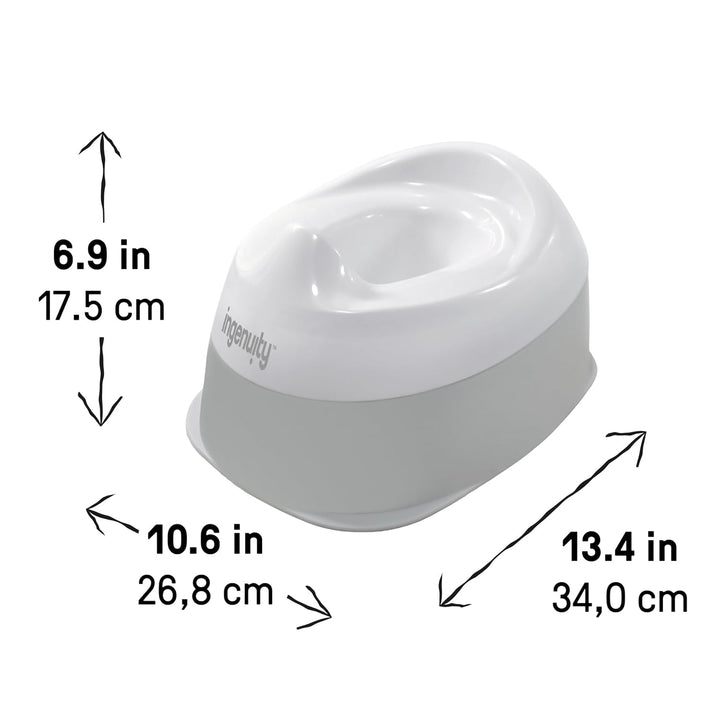 Ready Set Go Potty, Removable Bowl, Non-Skid Bottom, Wide Stable Base, Age 18 Months & Up, White & Grey