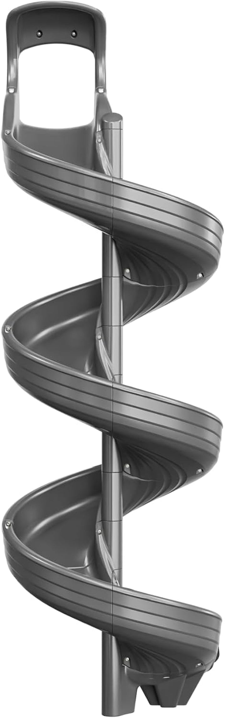 Playground Slide for Kids - Big Spiral Outdoor Slide Attachment for Treehouse or Deck - Plastic Playset Slide for Playground or Backyard with Open Twisty Design - Exit Right - 5 Ft - Gray