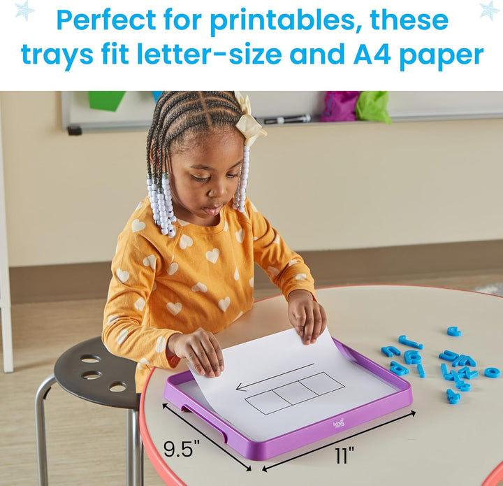 Magnetic Dry Erase Activity Trays, Stackable Trays for Classroom, Magnetic Letter Trays, White Boards for Kids, Science of Reading Classroom Materials, Teacher Classroom Supplies