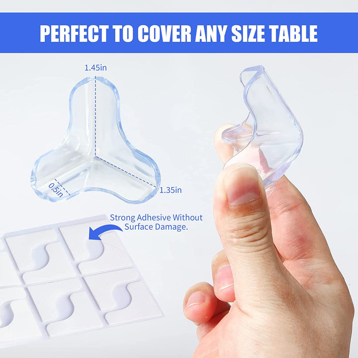 8 Pack Large Clear Corner Protectors for Baby Proofing Furniture - Table Edge Guards and Bumpers