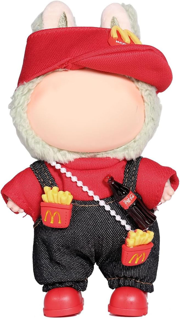 for Labubu Clothes/For Labubu Outfits,Clothes Set for 17Cm Lububu Doll,3 Piece Set Hat Clothing for LA BUBU, Boys and Girls Stylish Adorable Dolls Clothes Accessories (No Doll)_01