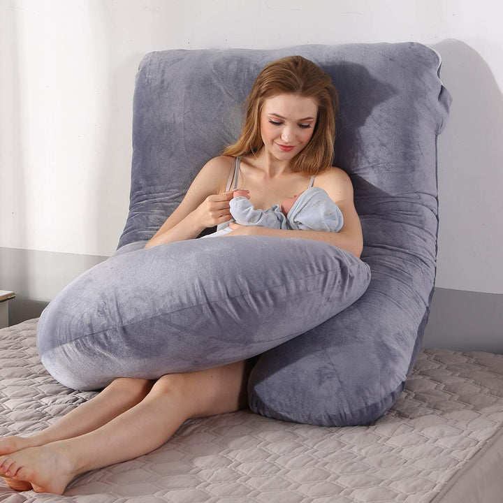 Pregnancy Pillow for Sleeping,Full Body Maternity Pillow with Removable Washable Cover,Support for Back,Hips,Legs,Belly for Pregnant Women