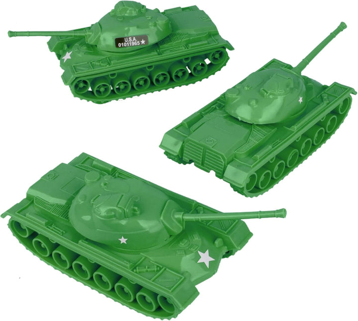 Timmee Toy Tanks for Plastic Army Men - OD Green WW2 3Pc - Made in USA