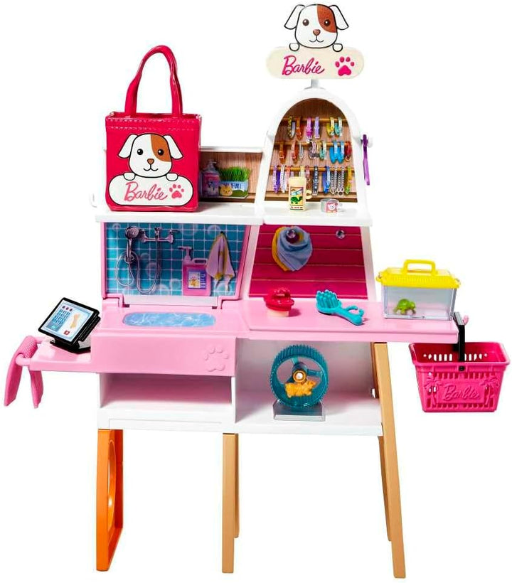 Doll & Playset, Pet Boutique with 4 Pets, Color-Change Grooming Feature & 20+ Themed Accessories