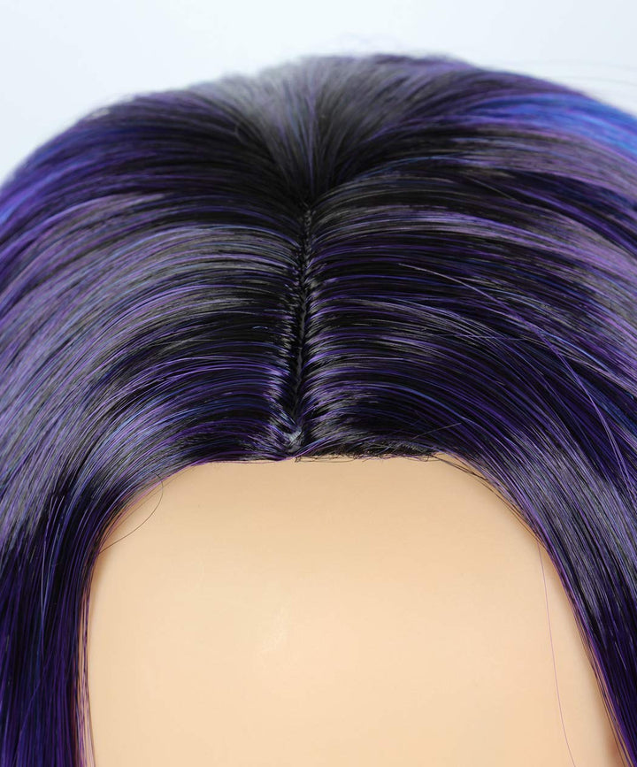 Kids Child Purple Dye Wig Halloween Costume Cosplay Wave Wig