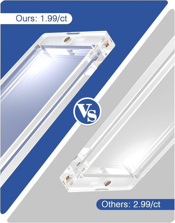 Magnetic Card Holders 12 Pack, 130PT One Touch Card Holder for Trading Card, Baseball Card, Sports Card