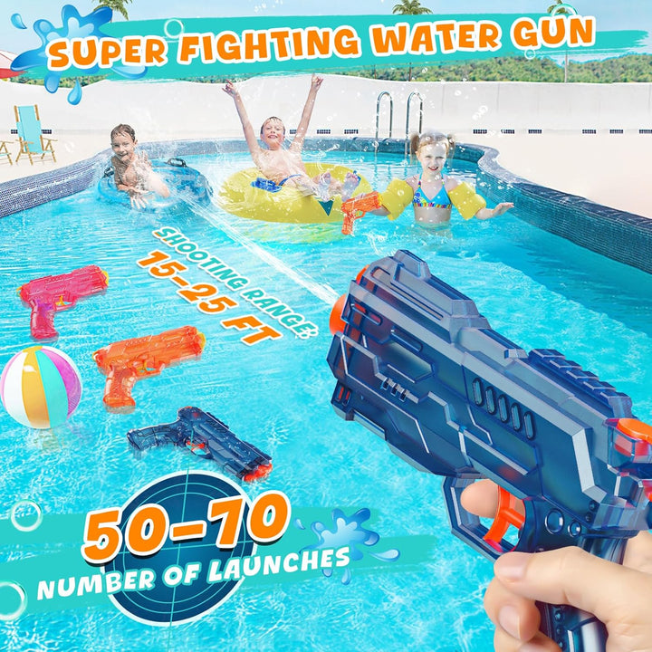 Water Squirt Guns Toys for Kids: Leakproof Super Water Gun for Boys Girls Adults - Small Outdoor Water Gun Toy for Pool Beach Swimming Summer Games Yard Party (2 Pack)