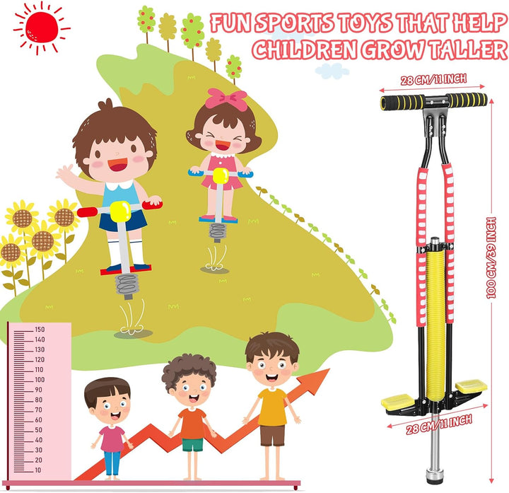 2 Pcs Pogo Stick, Suitable for 80-160 Lbs, Soft Foam Jump Stick, Easy Grip Handles, for Beginners Teens Adults Outdoor Exercise Body Balance Keep Healthy(Blue, Red)
