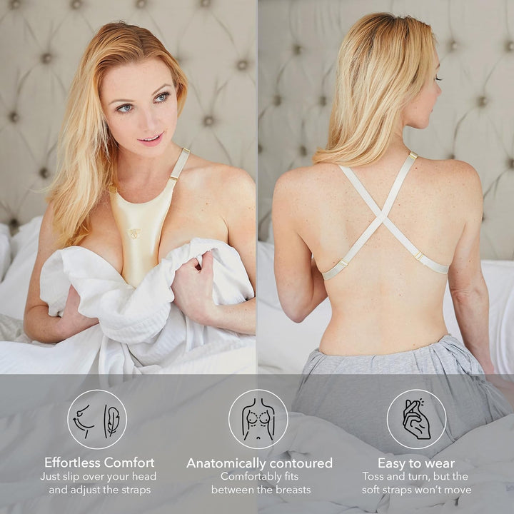 Breast Pillow for Chest Wrinkles and Side Sleeping - Chest Pillow for Wrinkle Prevention - Chest Wrinkle Pillow for Breast Support (Gold)