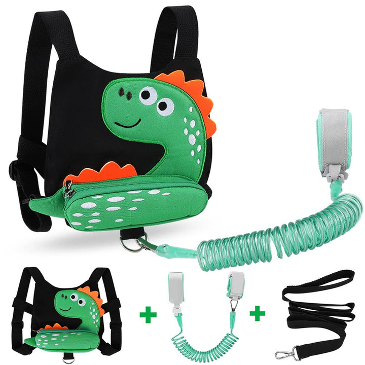Toddler Harness Leash with anti Lost Wrist Link, Cute Dinosaur Kids Harnesses Children Leashes, Baby Walking Harness Keep Child Close Wristband Strap for Boys Travel