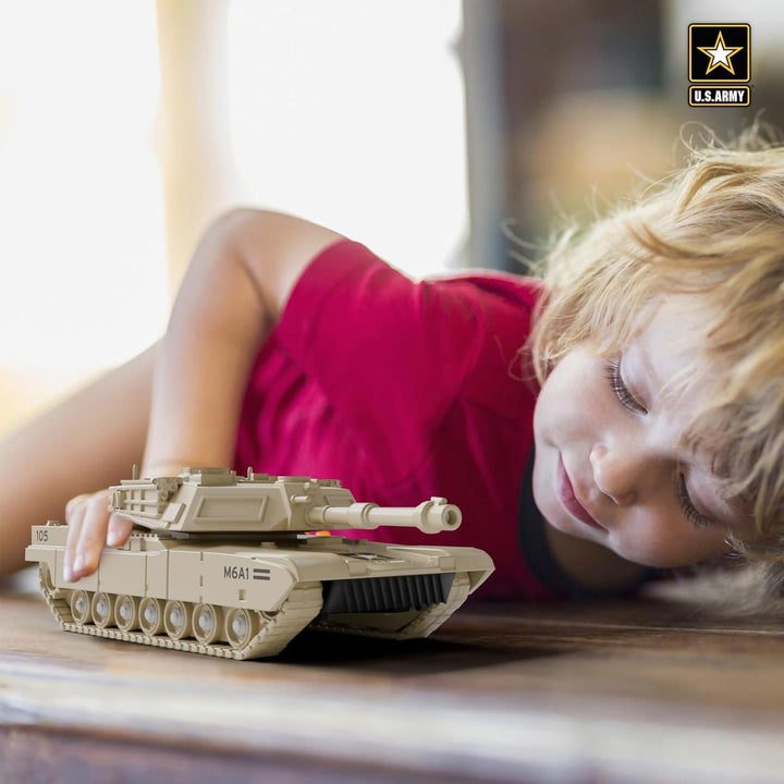 U.S. Army Toy Friction Combat Tank with Lights and Sounds for Boys
