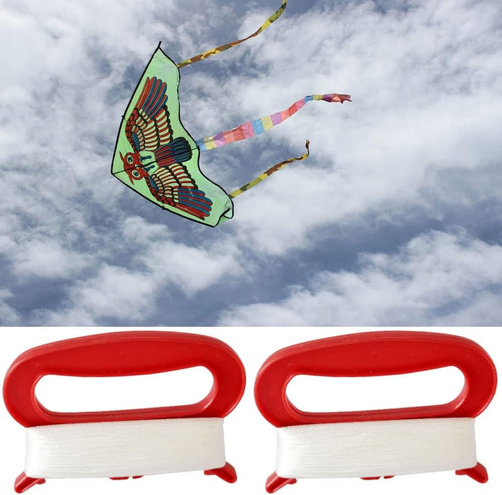 10 Pack Kite String Handle with 98Ft Line Red Mini Kite Spool Flying Accessories for Kids and Adults (L, Width: 11.5CM/4.53 Inch)