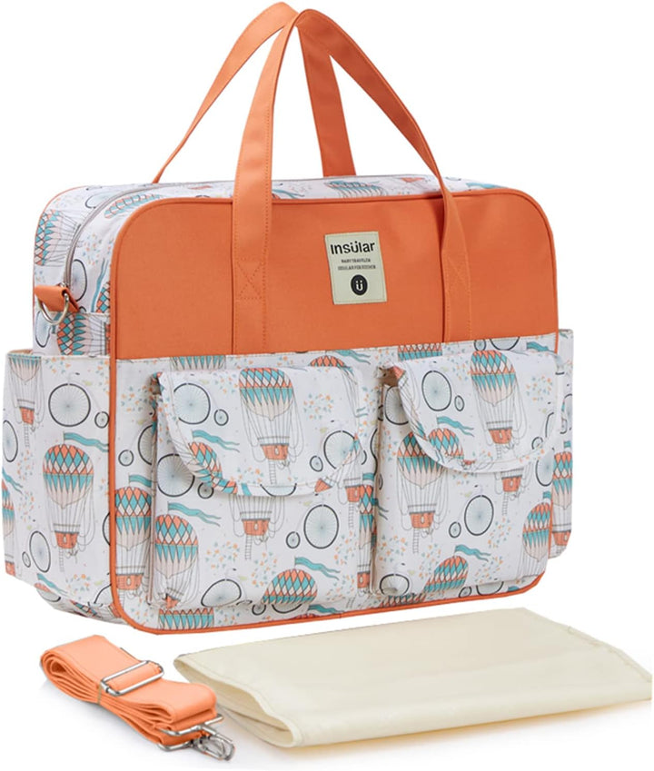Mummy Shoulder Bag Diaper Bag Chic Nappy Changing Bag Tote/Messenger Style Large with Changing Mat, Adjustable Straps