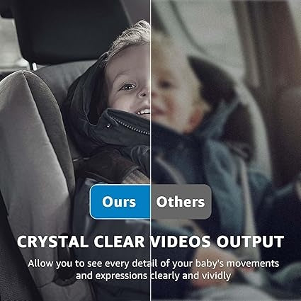 Baby Car Camera, HD Display Baby Car Mirror with Night Vision Feature, 4.3 Inch Baby Car Camera with Monitor Wide Clear View, Backseat Camera Rear Facing to Observe Baby’S Every Move