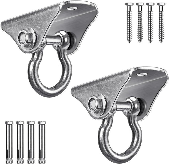 Stainless Steel Swing Hanger Heavy Duty Ceiling Swing Mount Free Swivel Swing Hook Swing Hardware Kit for Yoga Swing Hammock Chair Porch Swing Sets Heavy Punching Bag 1000 LB Capacity