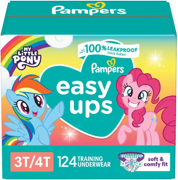 Training Pants - Easy Ups Girls & Boys - Size 3T-4T, 124 Count, My Little Pony Potty Underwear (Packaging May Vary)