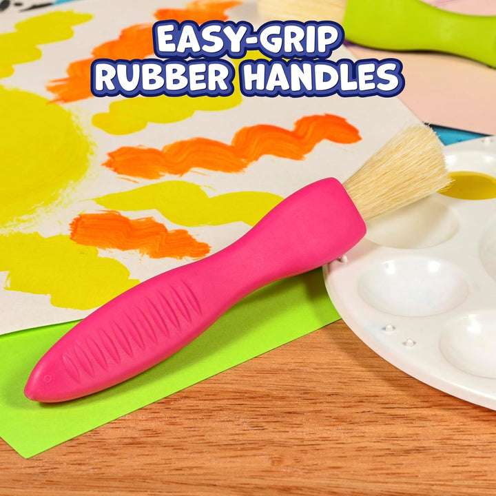 Triangle Grip Toddler Paintbrush Set - Set of 6 - Easy-Grip Art Supplies - Thick Paint Brushes for Toddler Art - Art Supplies for Toddlers 1-3