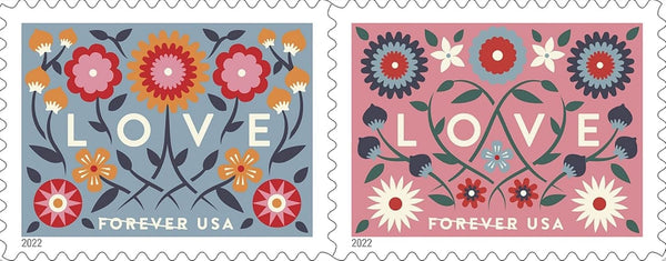 Love (Sheet of 20) Postage Forever Stamps Valentine, Wedding, Celebration, Anniversary, Romance, Party 2022 Scott #5660-5661