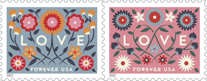 Love (Sheet of 20) Postage Forever Stamps Valentine, Wedding, Celebration, Anniversary, Romance, Party 2022 Scott #5660-5661