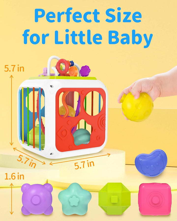 Montessori Toys for 1 Year Old Girls Boys, Baby Sorter Learning Sensory Activity Cube, 1 Year Old Girl Boy Birthday Gifts, Baby Toys 12+ Months