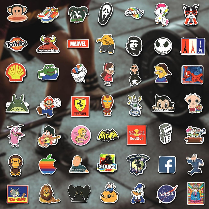 300Pcs Cool Stickers for Adults, Brand Stickers for Water Bottles, Waterproof Vinyl Stickers Pack for Laptop, Skateboard, Luggage