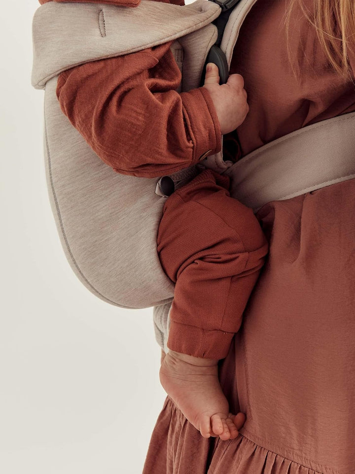 Baby Carrier Mini, 3D Jersey, Light Beige | Newborn Carrier (7-25 Lbs), Ergonomic, Easy-To-Use